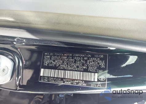 2009 Toyota Yaris из США, поврежденный, VIN JTDKT903895240556